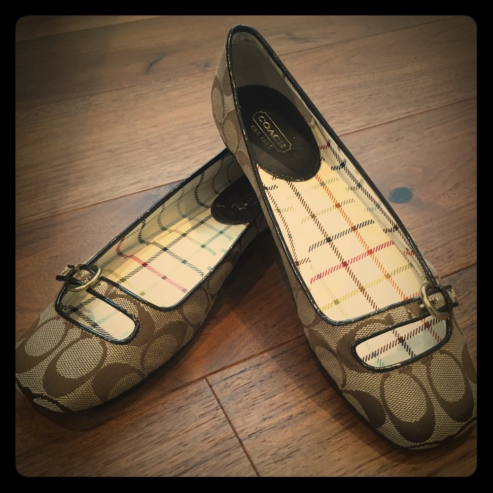 Coach Monogram Flats with buckle Detail
